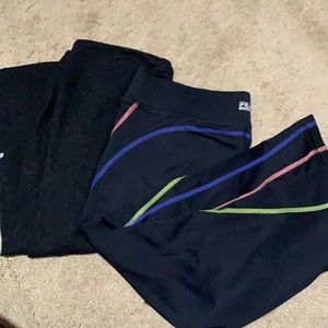 2 pair black Capri with detailing